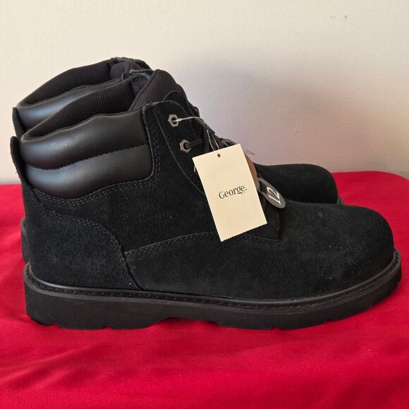 BRAND NEW, GEORGE, LEATHER UTILITY BOOTS, SIZE 12W!!! - Picture 2 of 5